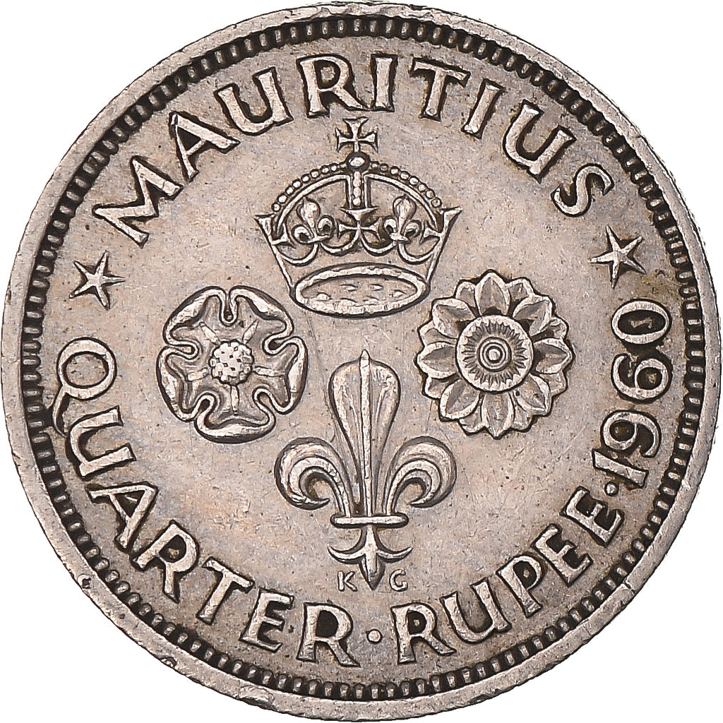 Coin, Mauritius, 1/4 Rupee, 1960