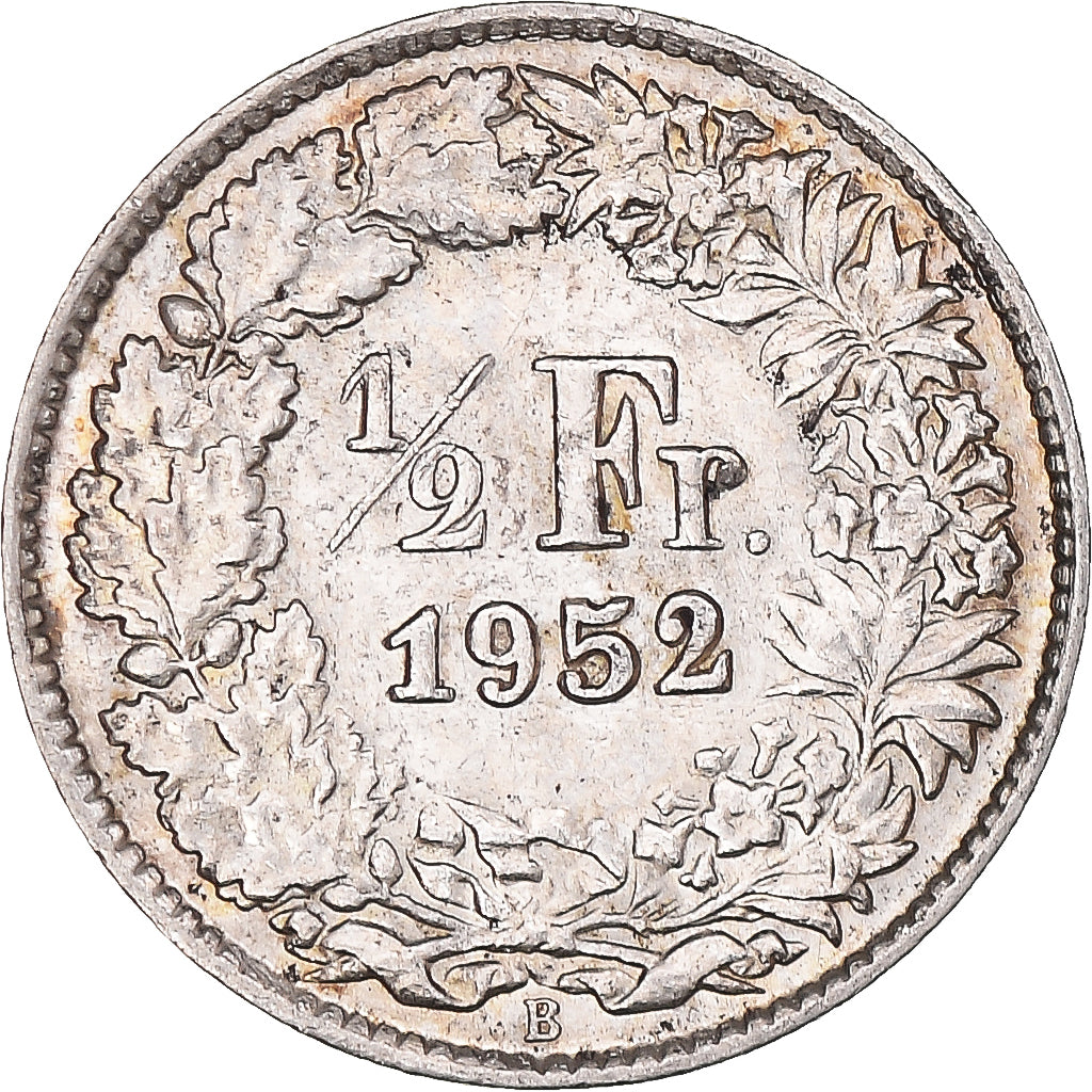 Münze, Schweiz, 1/2 Franc, 1952