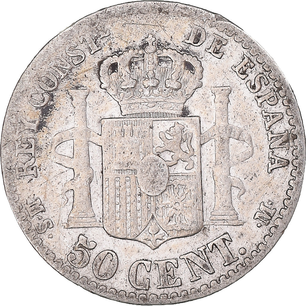 Munten, Spanje, 50 Centimos, 1880