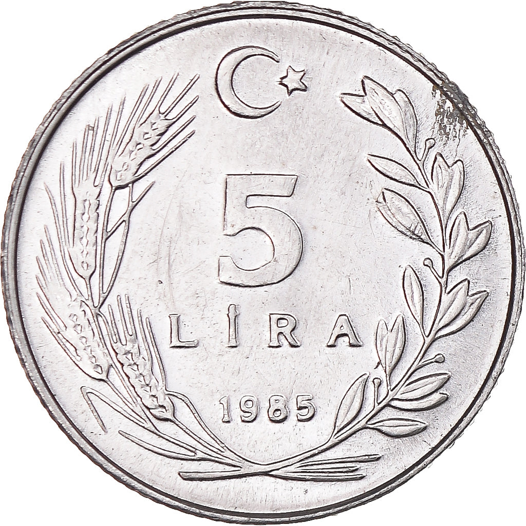 Monnaie, Turquie, 5 Lira, 1985