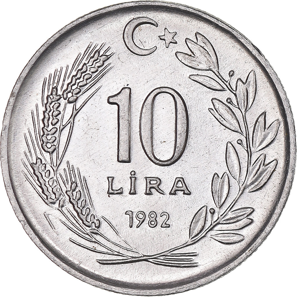 Monnaie, Turquie, 10 Lira, 1982