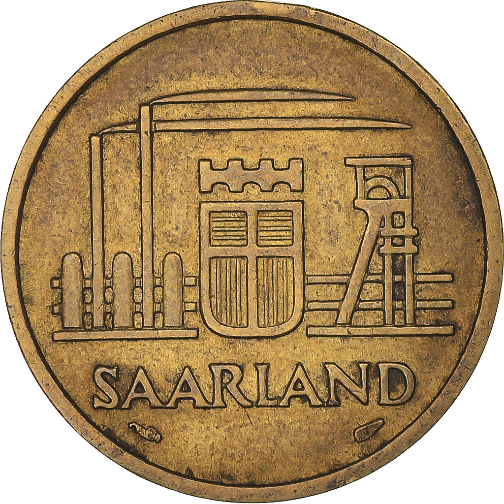 Coin, SAARLAND, 20 Franken, 1954