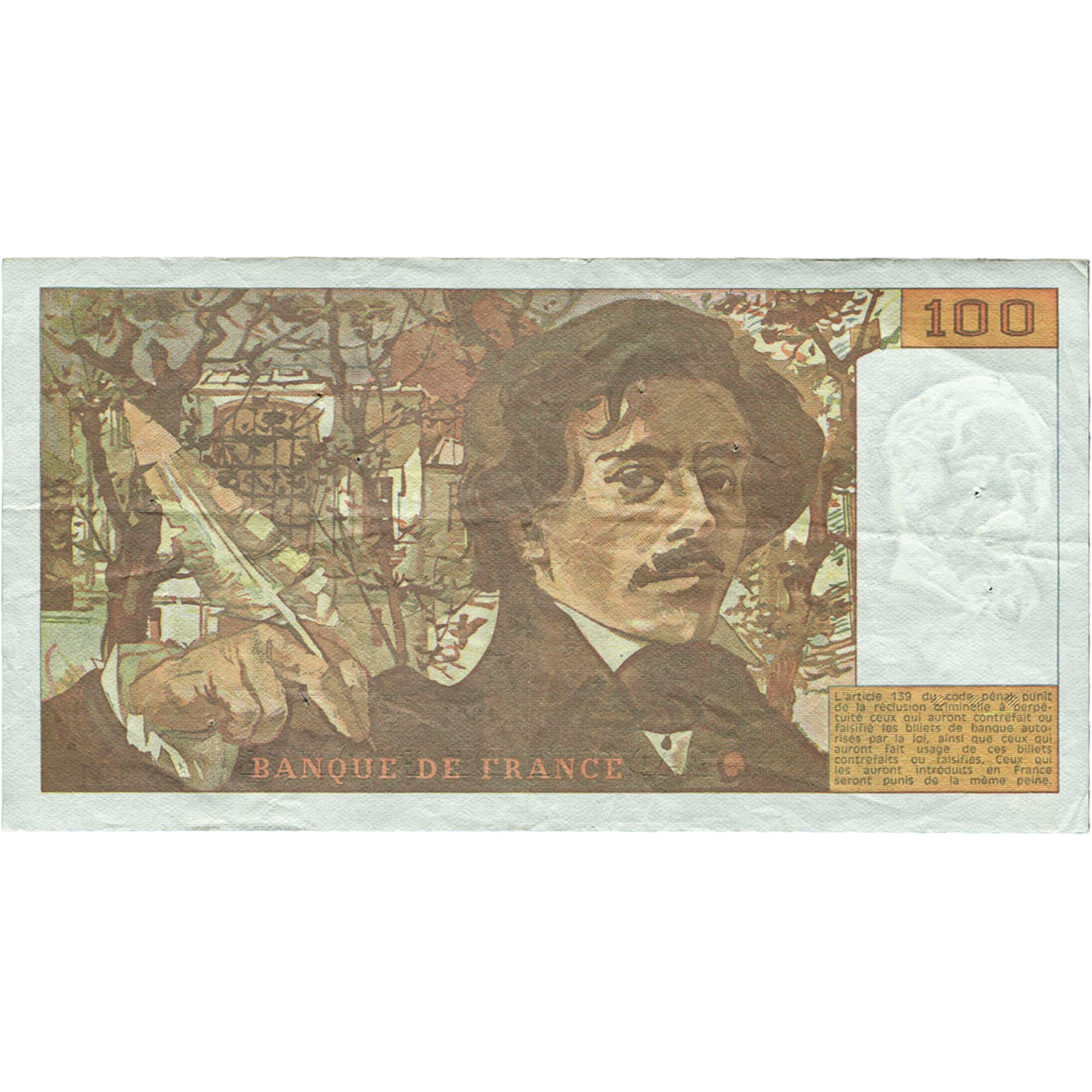 Frankrijk, 100 Francs, Delacroix, 1991, S.191, TTB, Fayette:69bis.4a