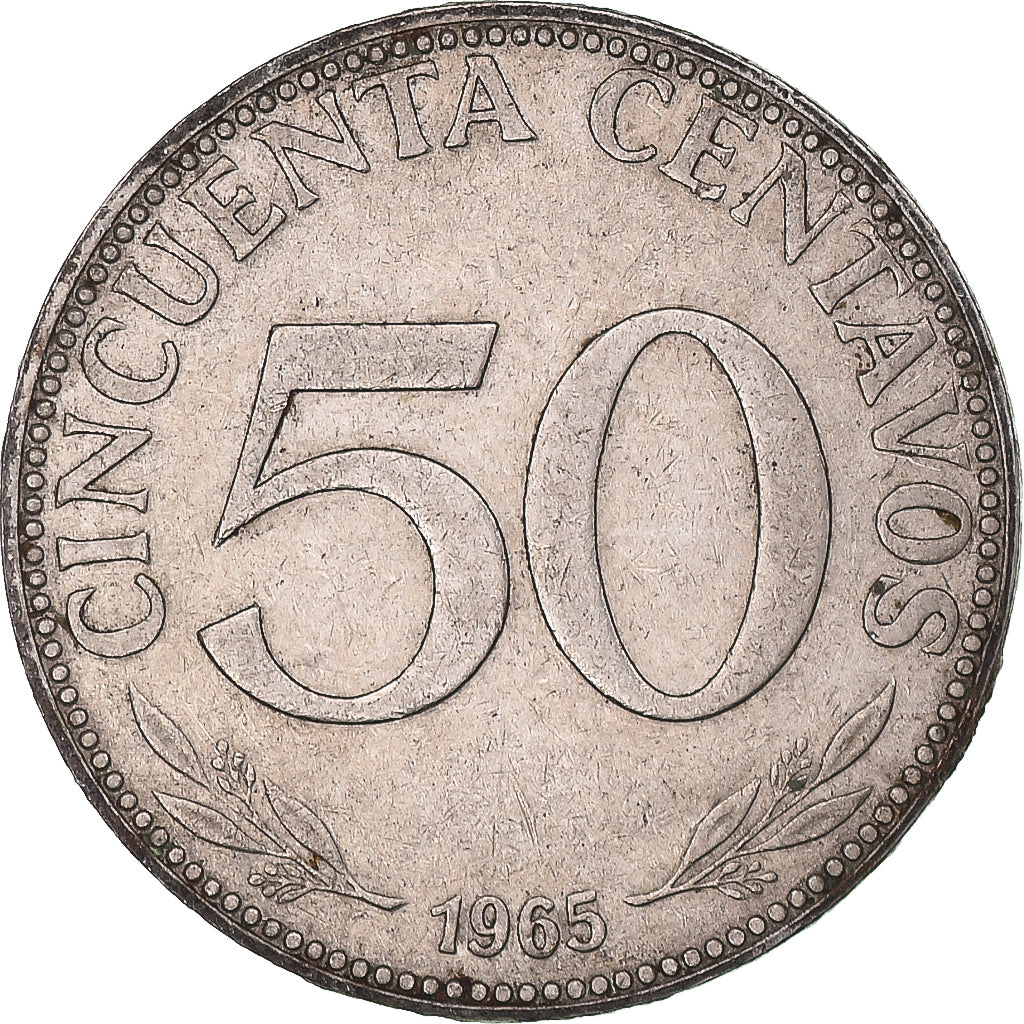 Coin, Bolivia, 50 Centavos, 1965