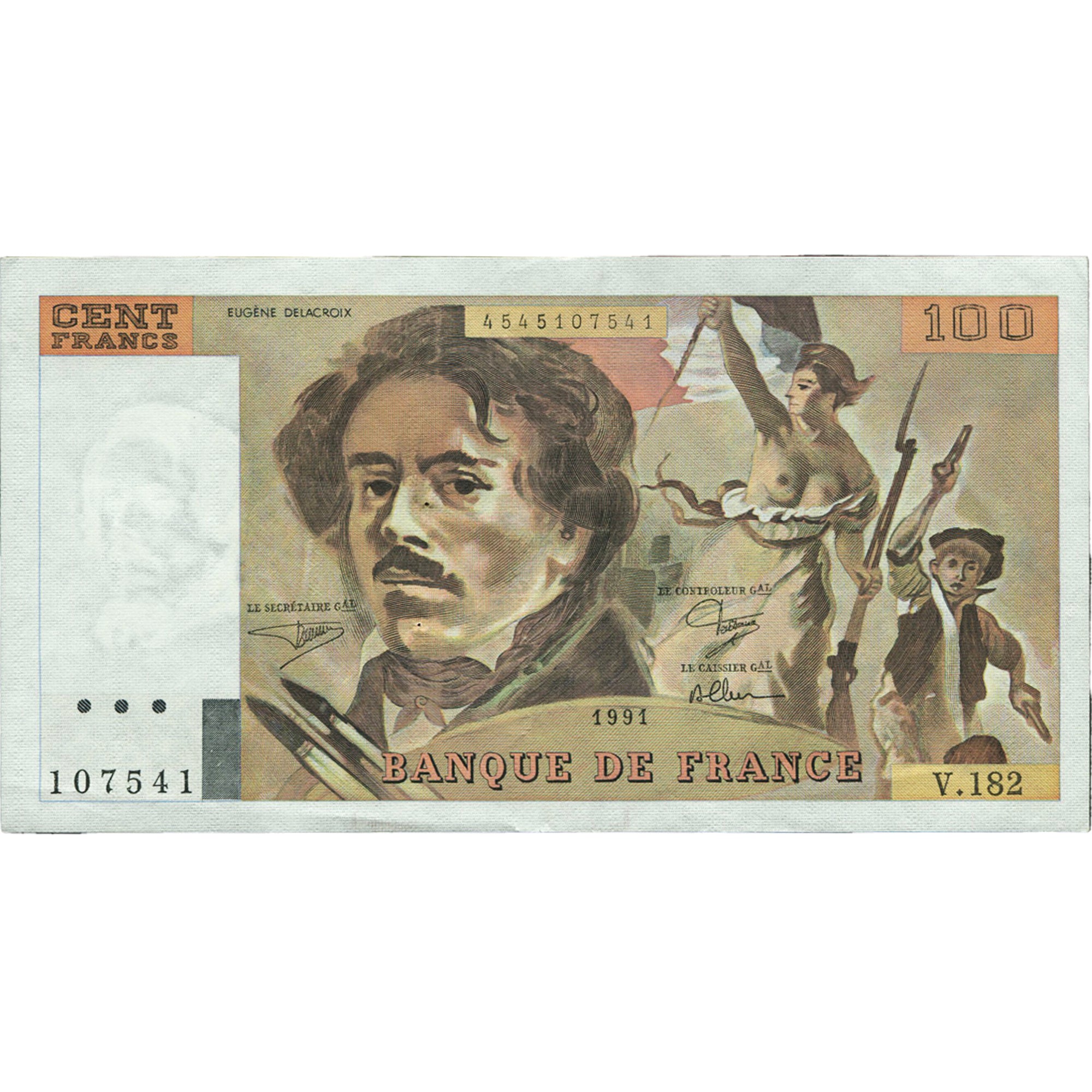 Frankrijk, 100 Francs, Delacroix, 1991, V.182, TTB+, Fayette:69bis.3b2