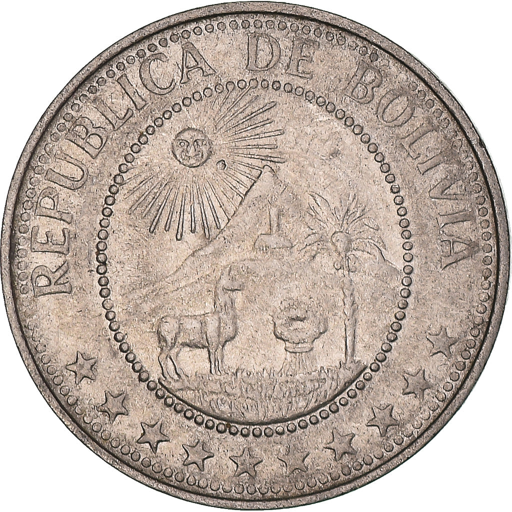 Coin, Bolivia, 20 Centavos, 1967
