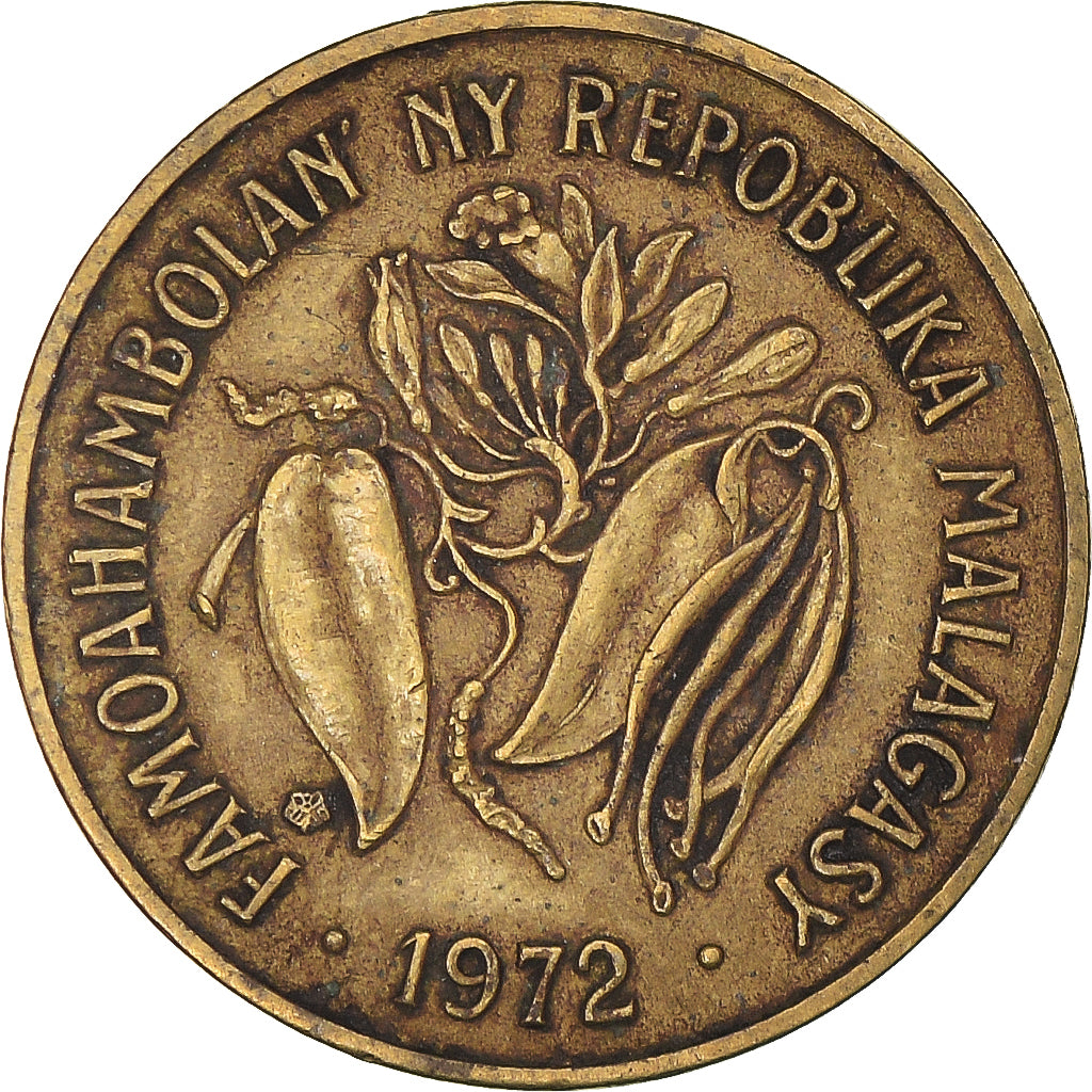 Moneta, Madagascar, 10 Francs, 2 Ariary, 1972