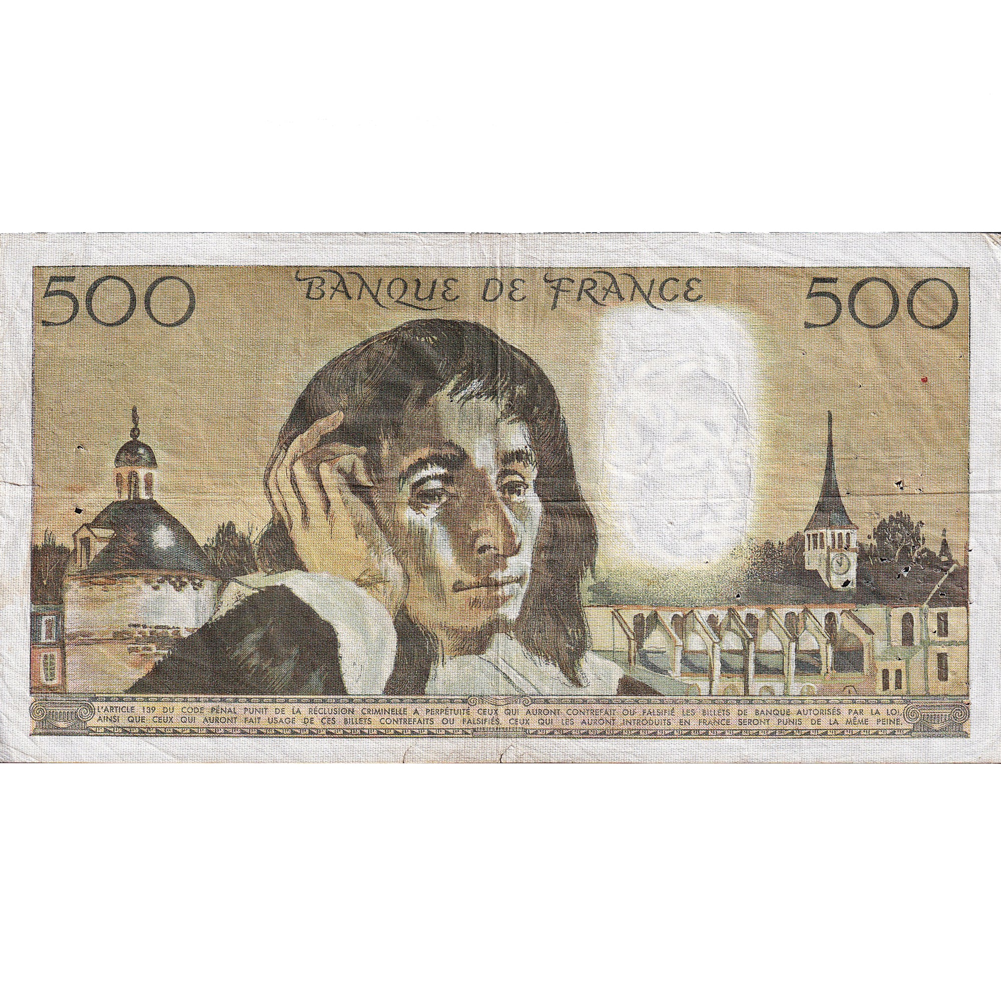 Frankrijk, 500 Francs, Pascal, 1968, G.5, TB+, Fayette:71.1