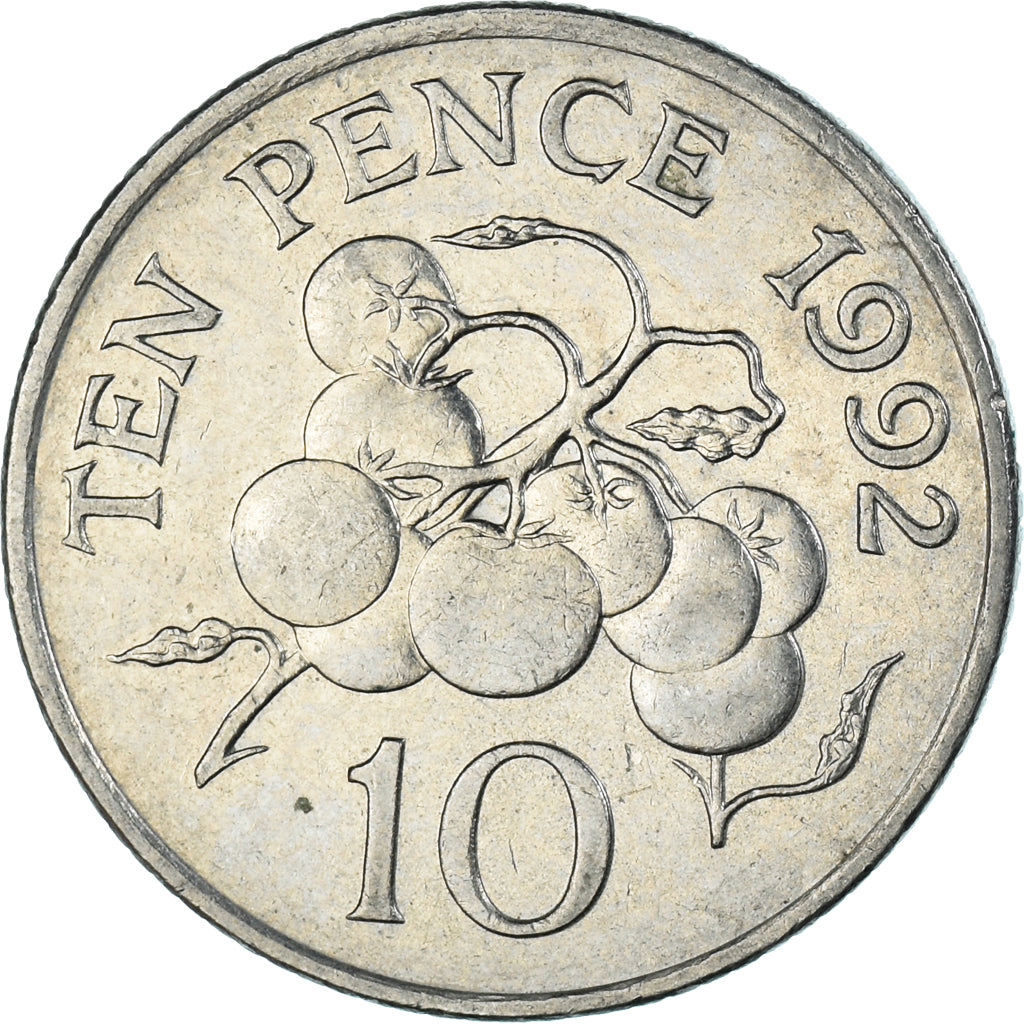 Moneda, Guernsey, 10 Pence, 1992