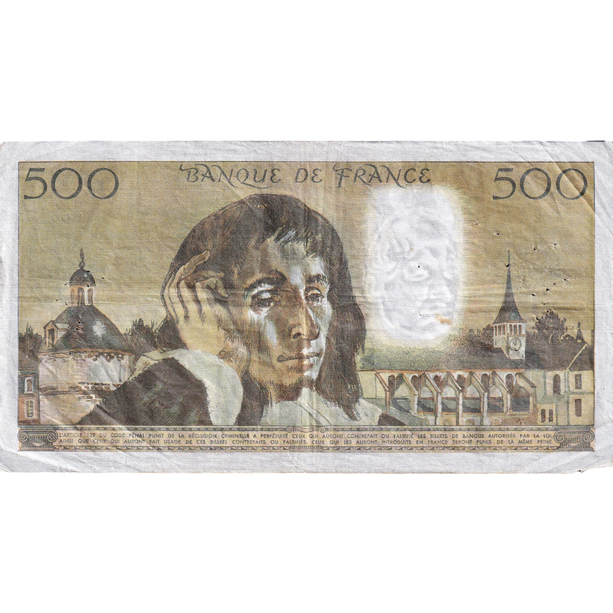 Francia, 500 Francs, Pascal, 1976, K.56, BC+, Fayette:71.14
