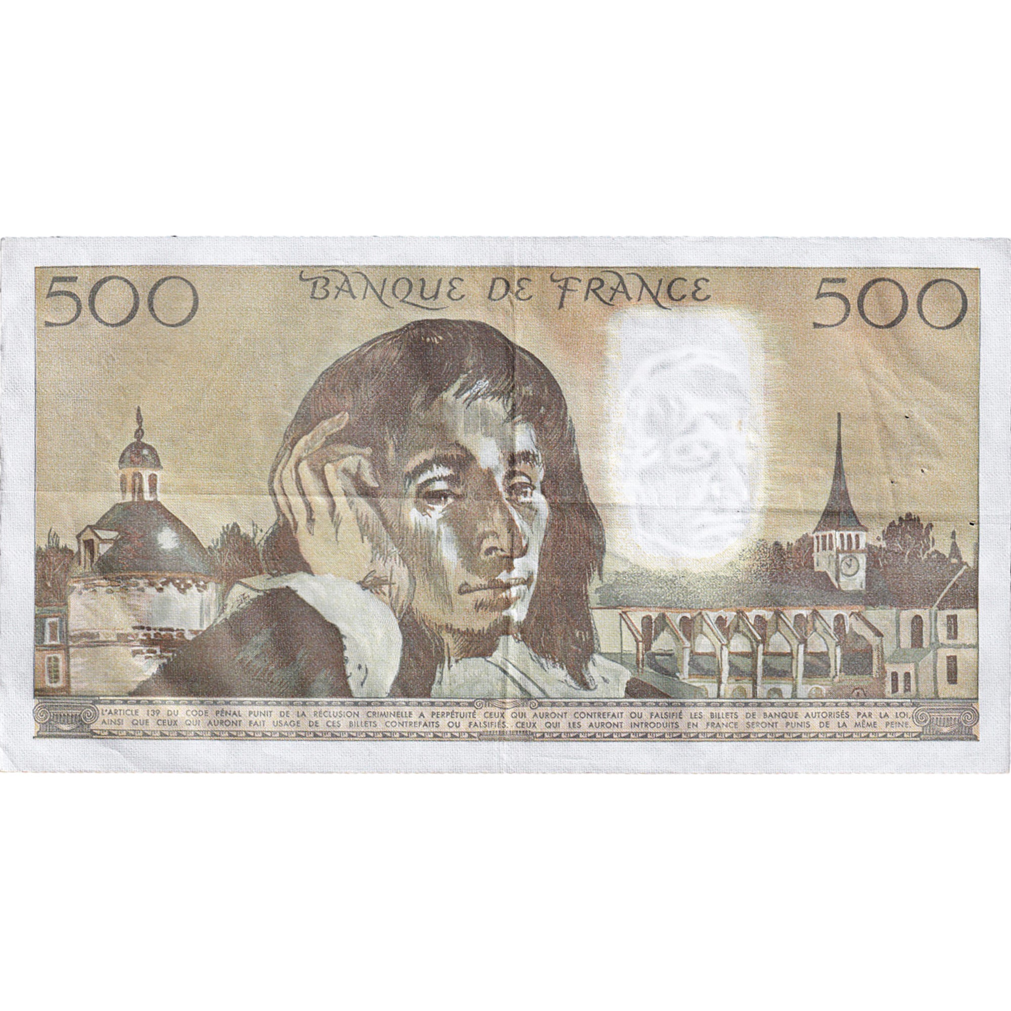 Frankreich, 500 Francs, Pascal, 1981, U.130, SS, Fayette:71.23
