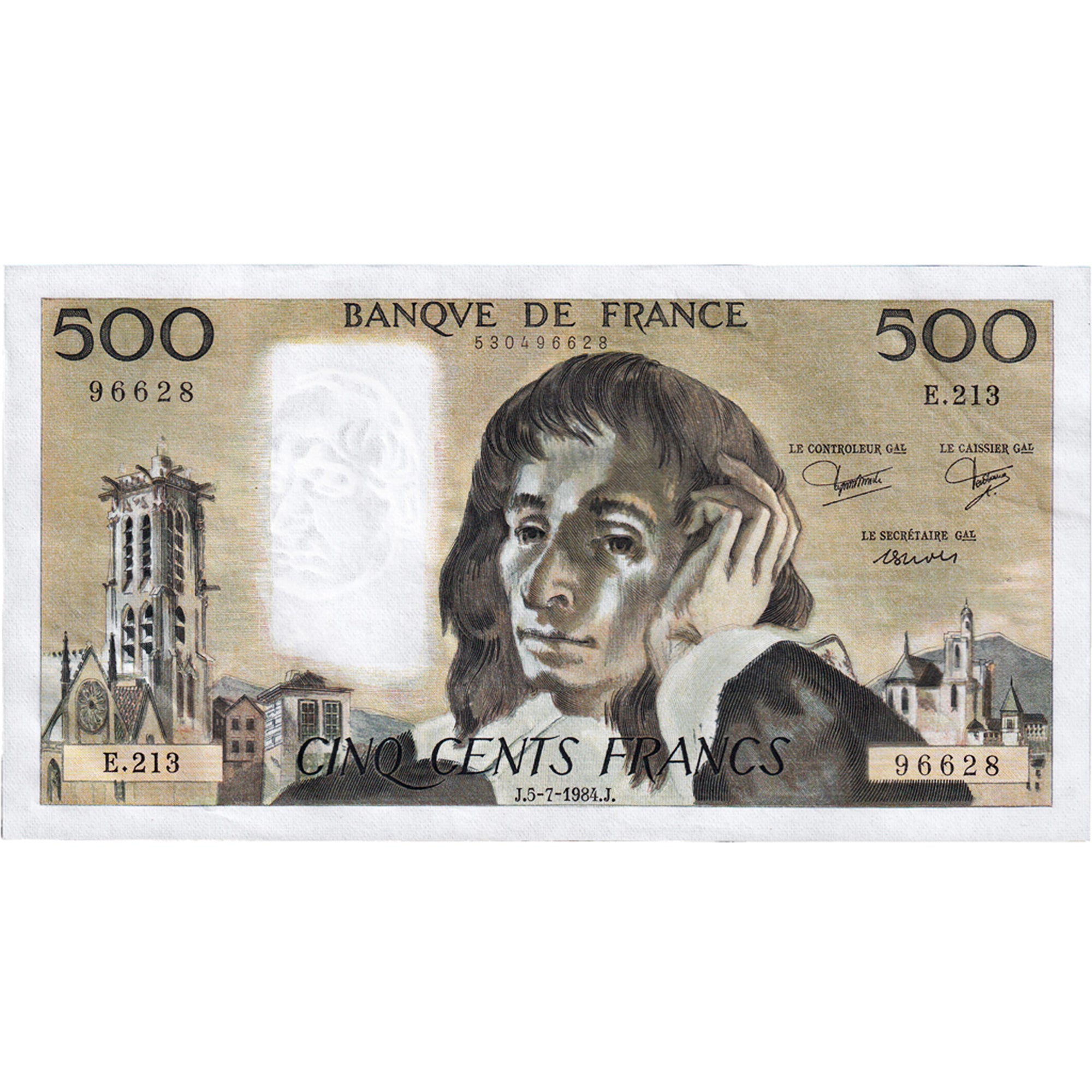 Francia, 500 Francs, Pascal, 1984, E.213, SPL, Fayette:71.31
