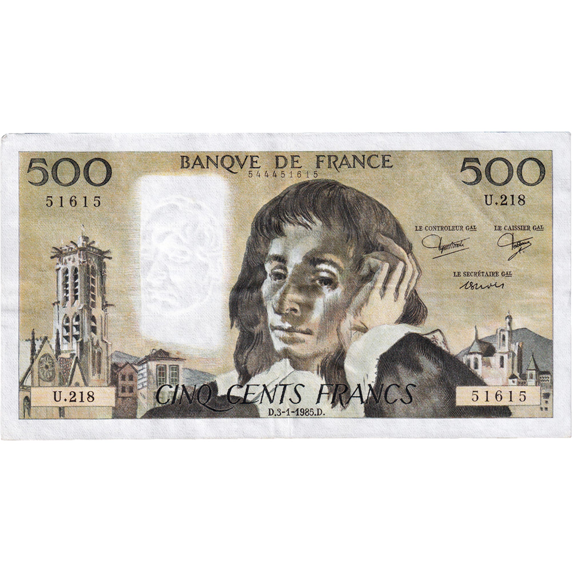 France, 500 Francs, Pascal, 1985, U.218, TTB+, Fayette:71.32