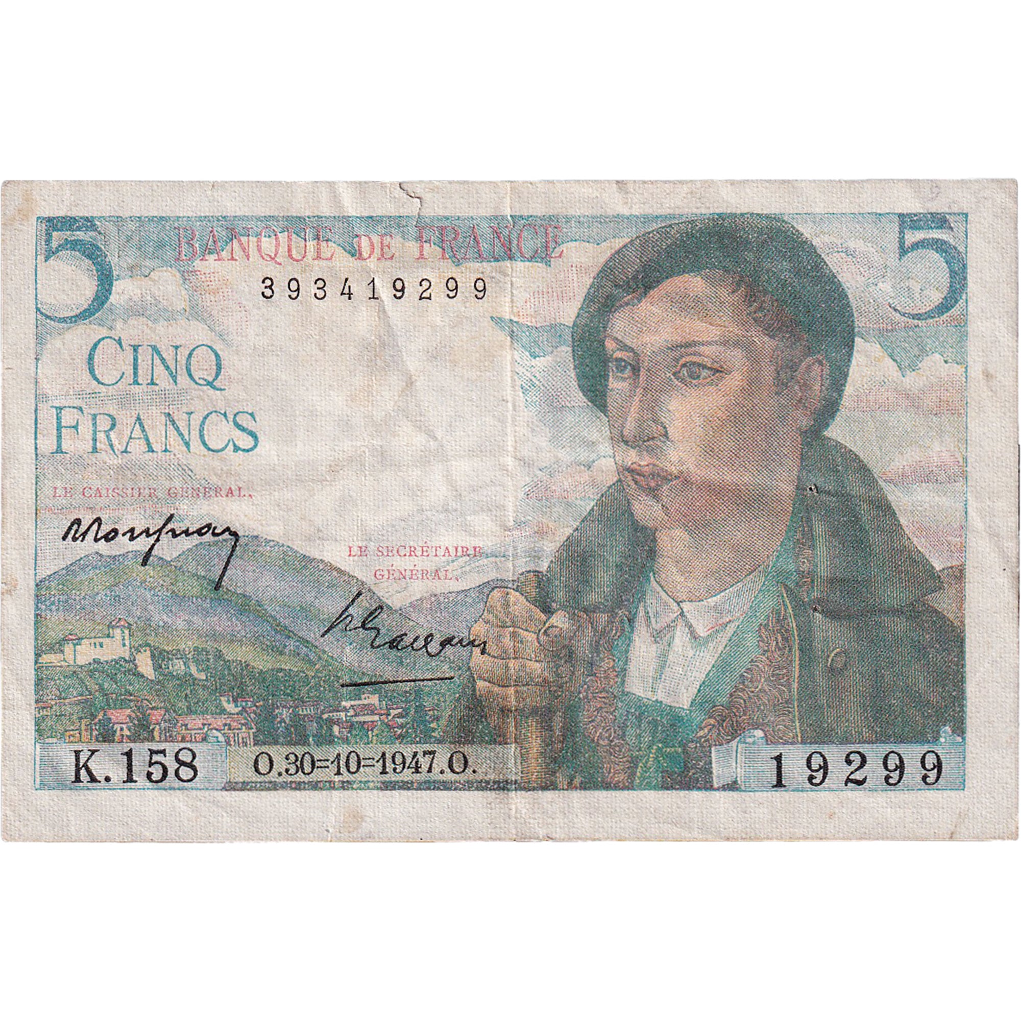 Frankreich, 5 Francs, Berger, 1947, K.158, SS, Fayette:05.07