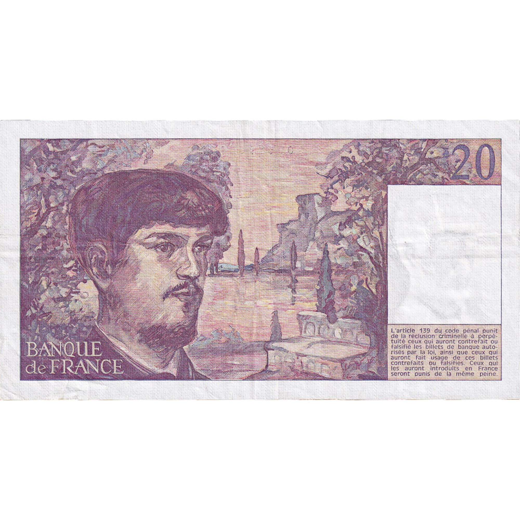 France, 20 Francs, Debussy, 1980, S.003, EF(40-45), Fayette:66.1