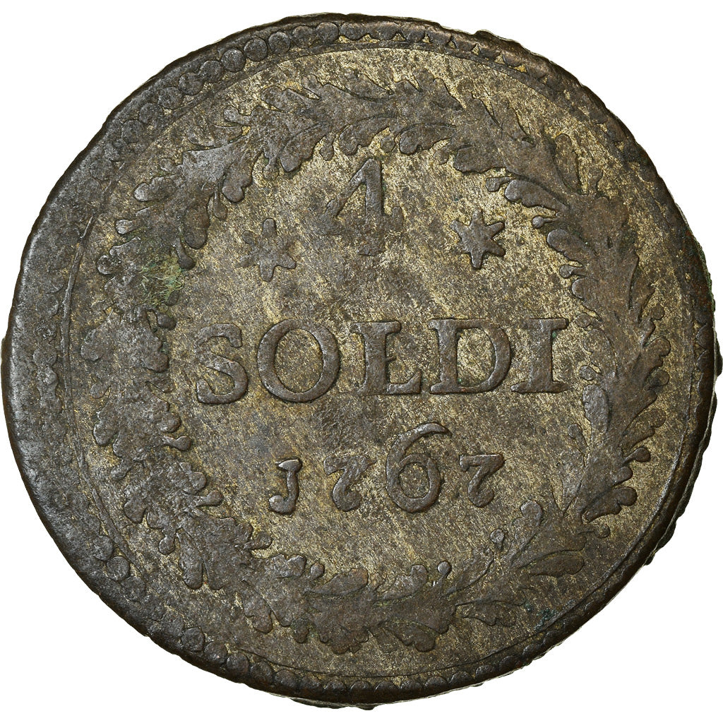 Moeda, ESTADOS ITALIANOS, CORSICA, General Pasquale Paoli, 4 Soldi, 1767