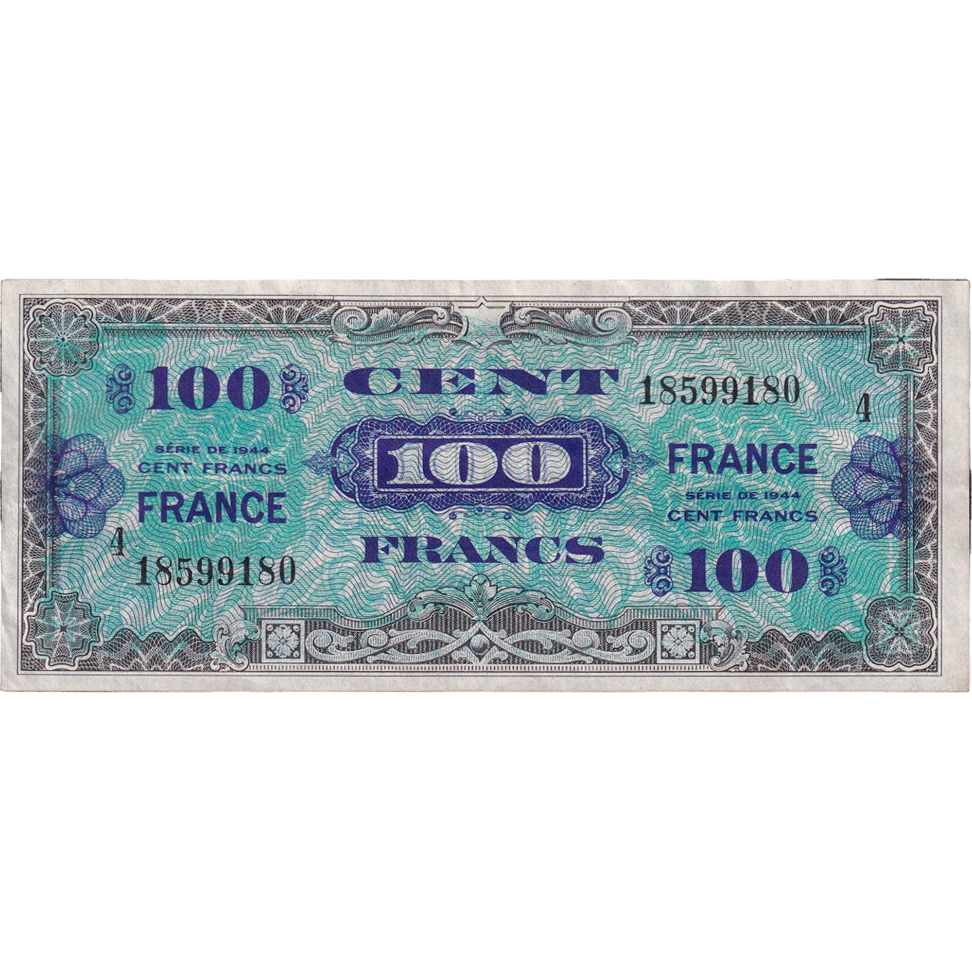 Frankreich, 100 Francs, Flag/France, 1945, 18599180, S+, Fayette:VF25.4