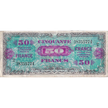 France, 50 Francs, Flag/France, 1945, 38355774, VF(30-35), Fayette:VF24.2