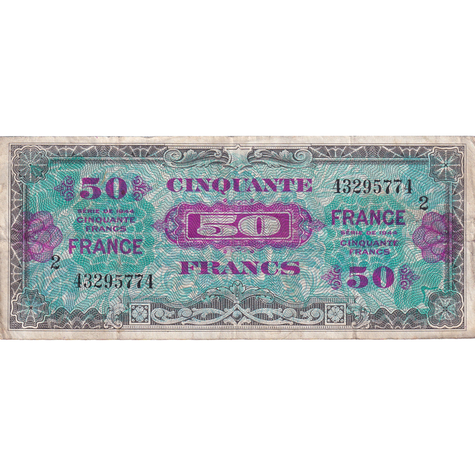 Frankrijk, 50 Francs, Flag/France, 1945, 43295774, TB+, Fayette:VF24.2