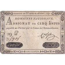 Francia, 5 Livres, 1791, 29G35905, BC+, KM:A49, Lafaurie:144