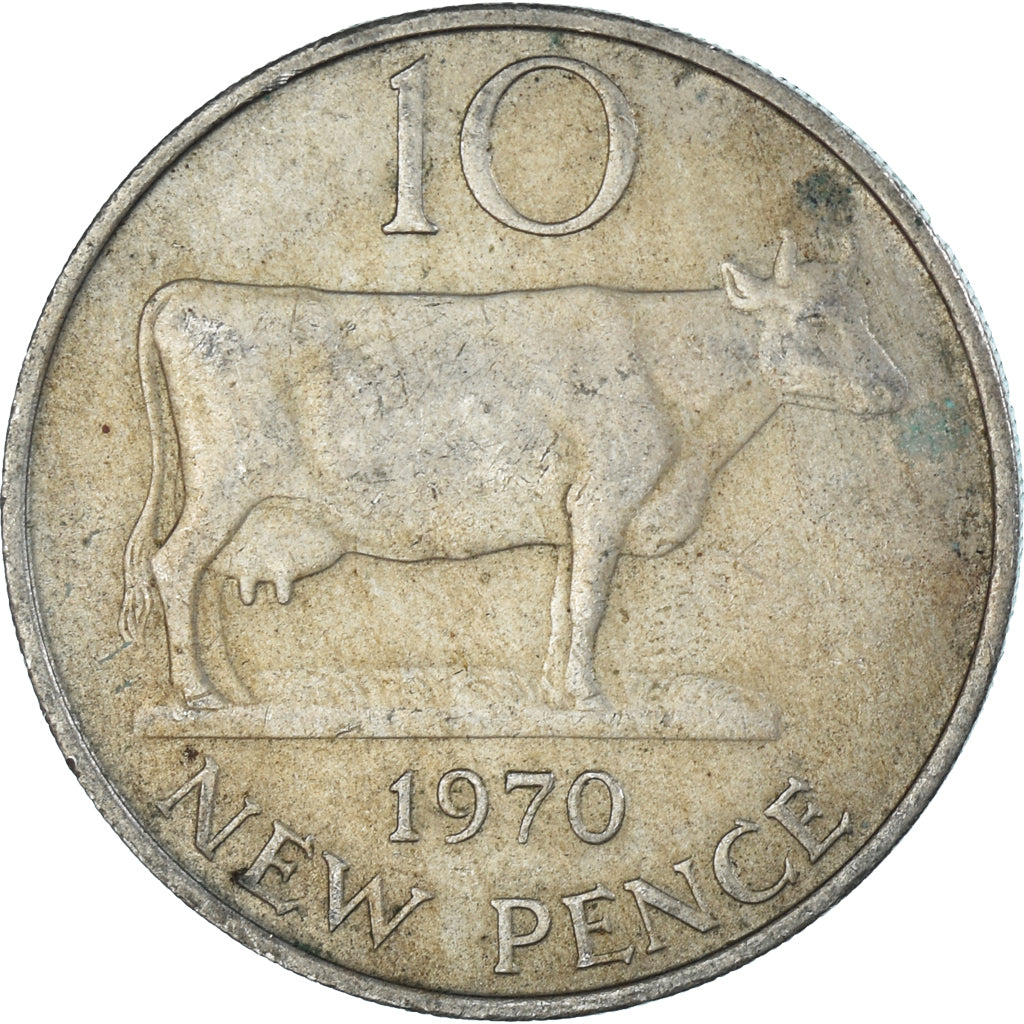 Coin, Guernsey, 10 New Pence, 1970