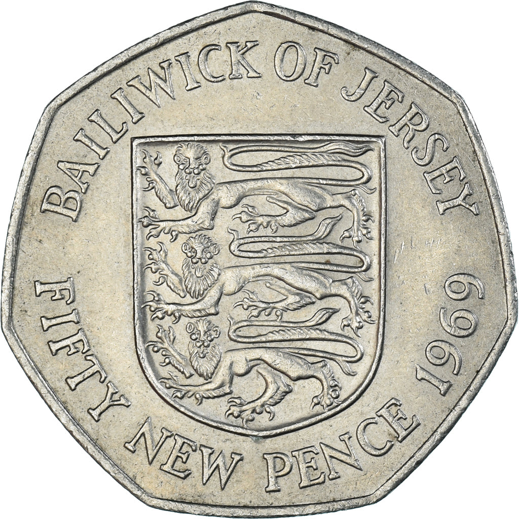 Monnaie, Jersey, 50 New Pence, 1969