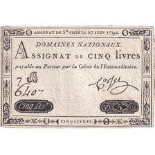 France, 5 Livres, 1792, 7B6407, EF(40-45), KM:A60, Lafaurie:155