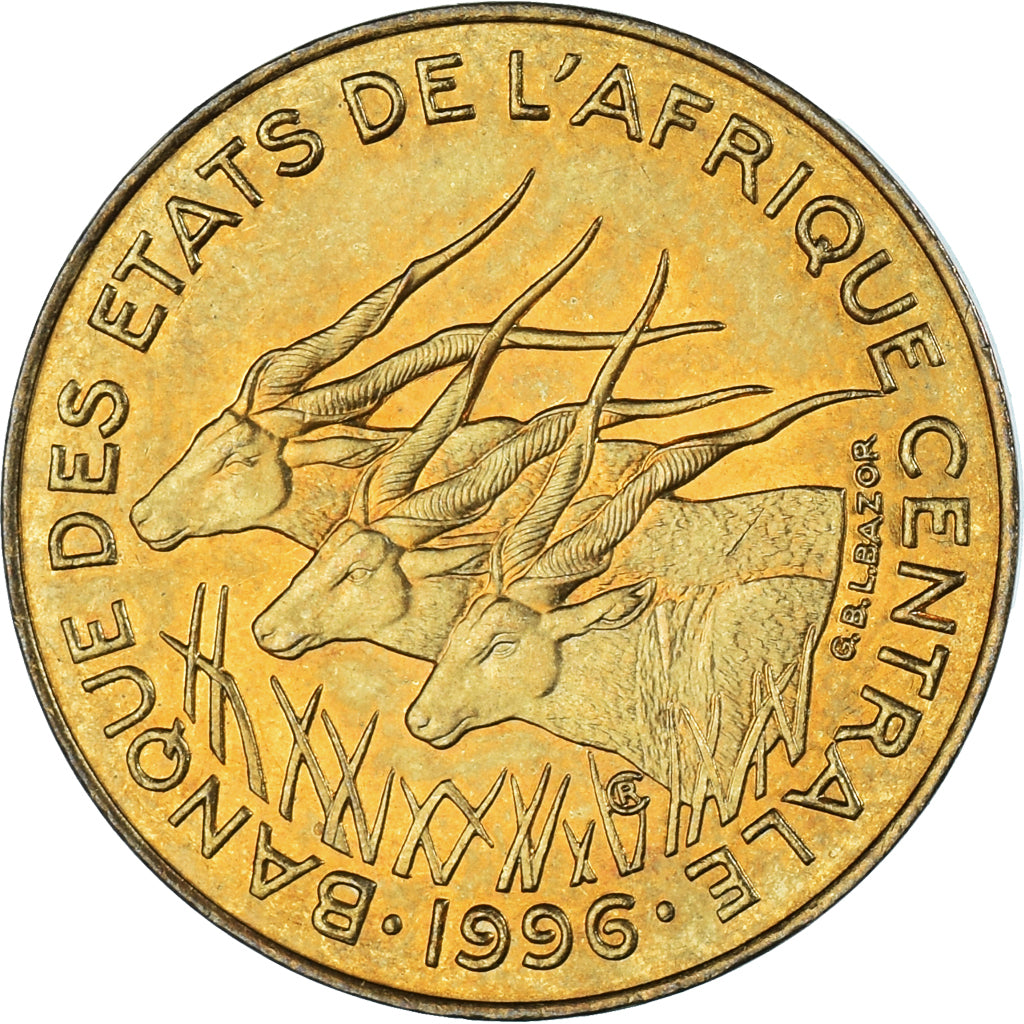 Coin, Central African States, 10 Francs, 1996
