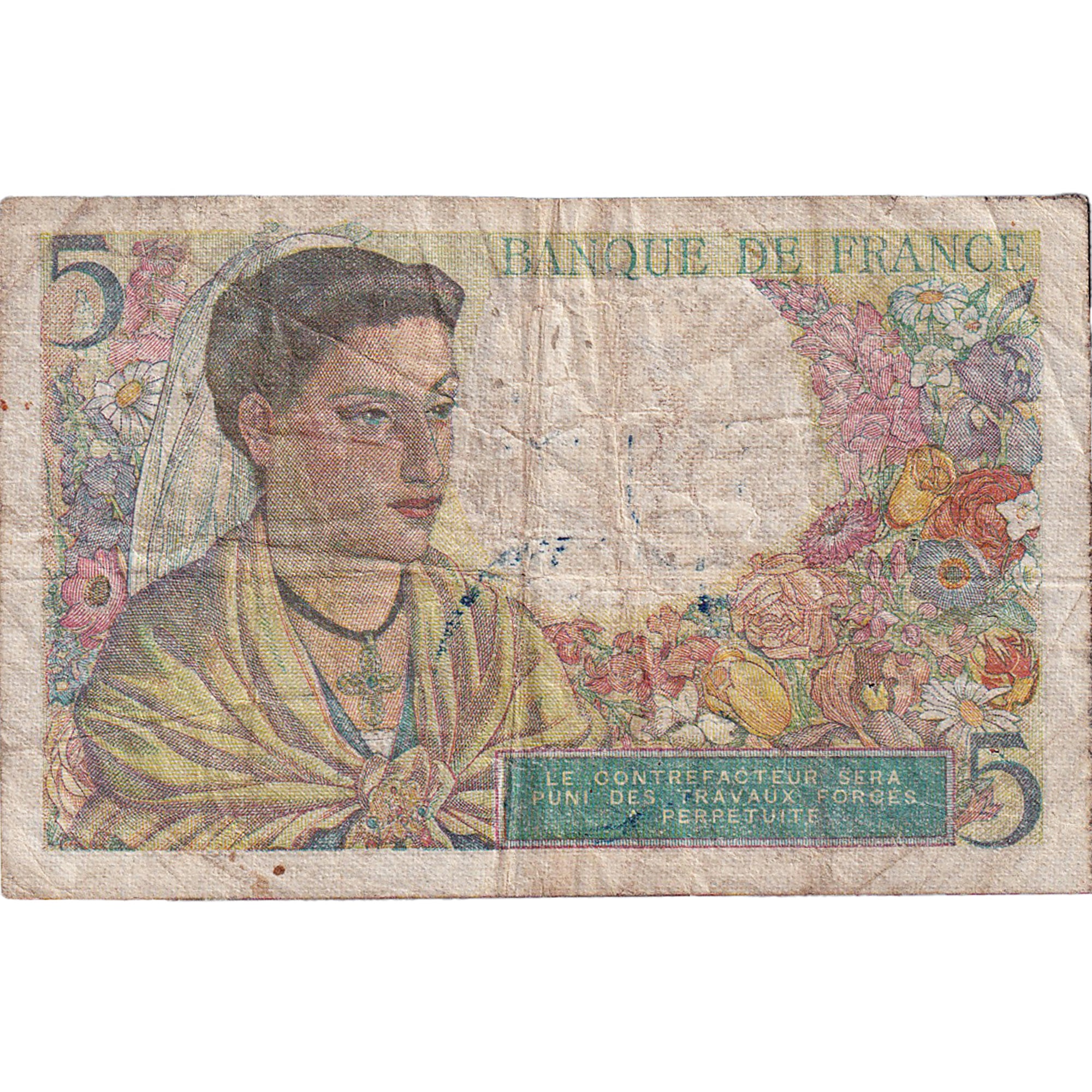 Frankreich, 5 Francs, Berger, 1945, F.122, S, Fayette:5.6, KM:98a
