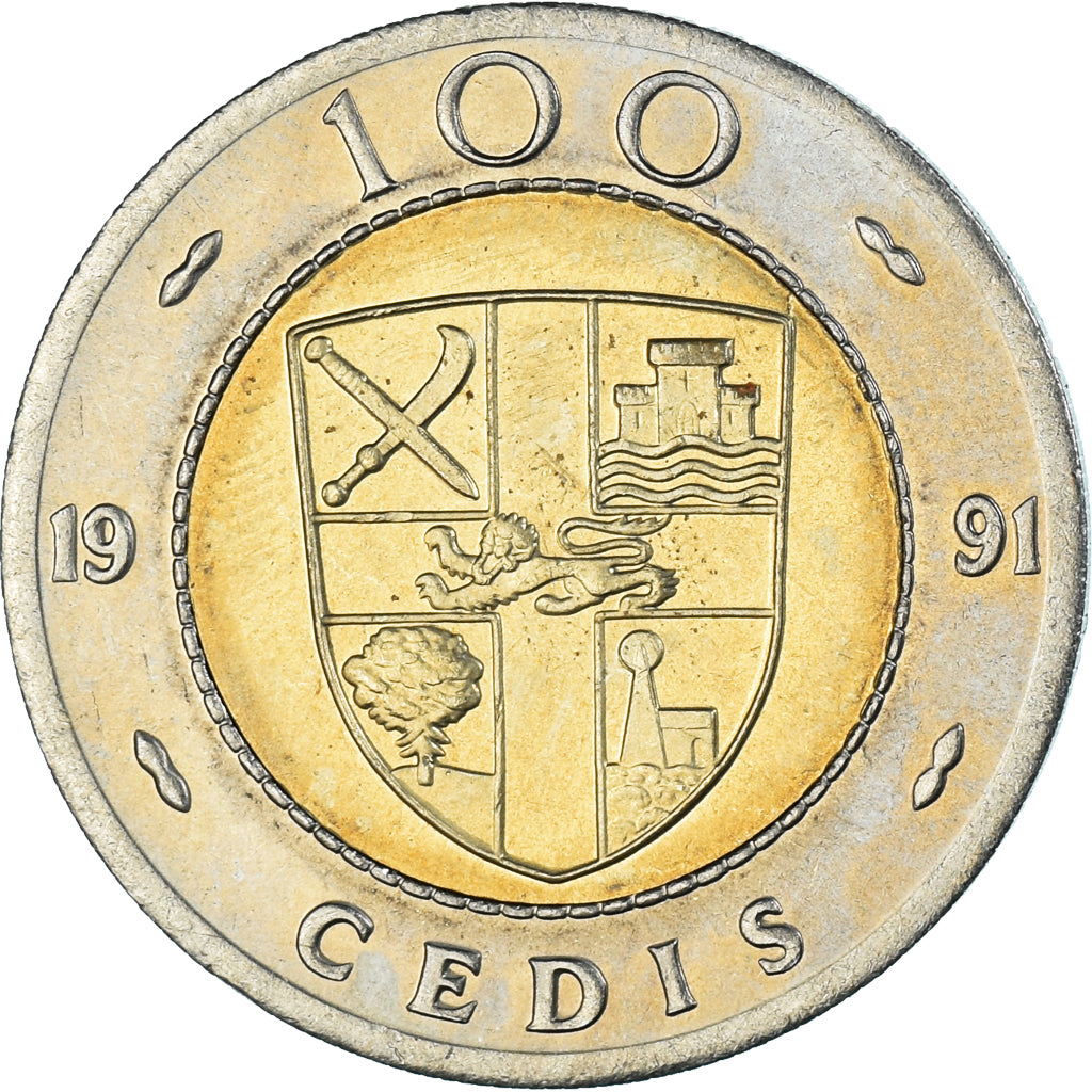 Moneta, Ghana, 100 Cedis, 1991