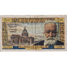 France, 5 Nouveaux Francs, Victor Hugo, 1961, L.54, VF(30-35), Fayette:56.7