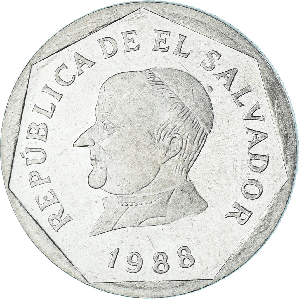 Moneda, El Salvador, 25 Centavos, 1988