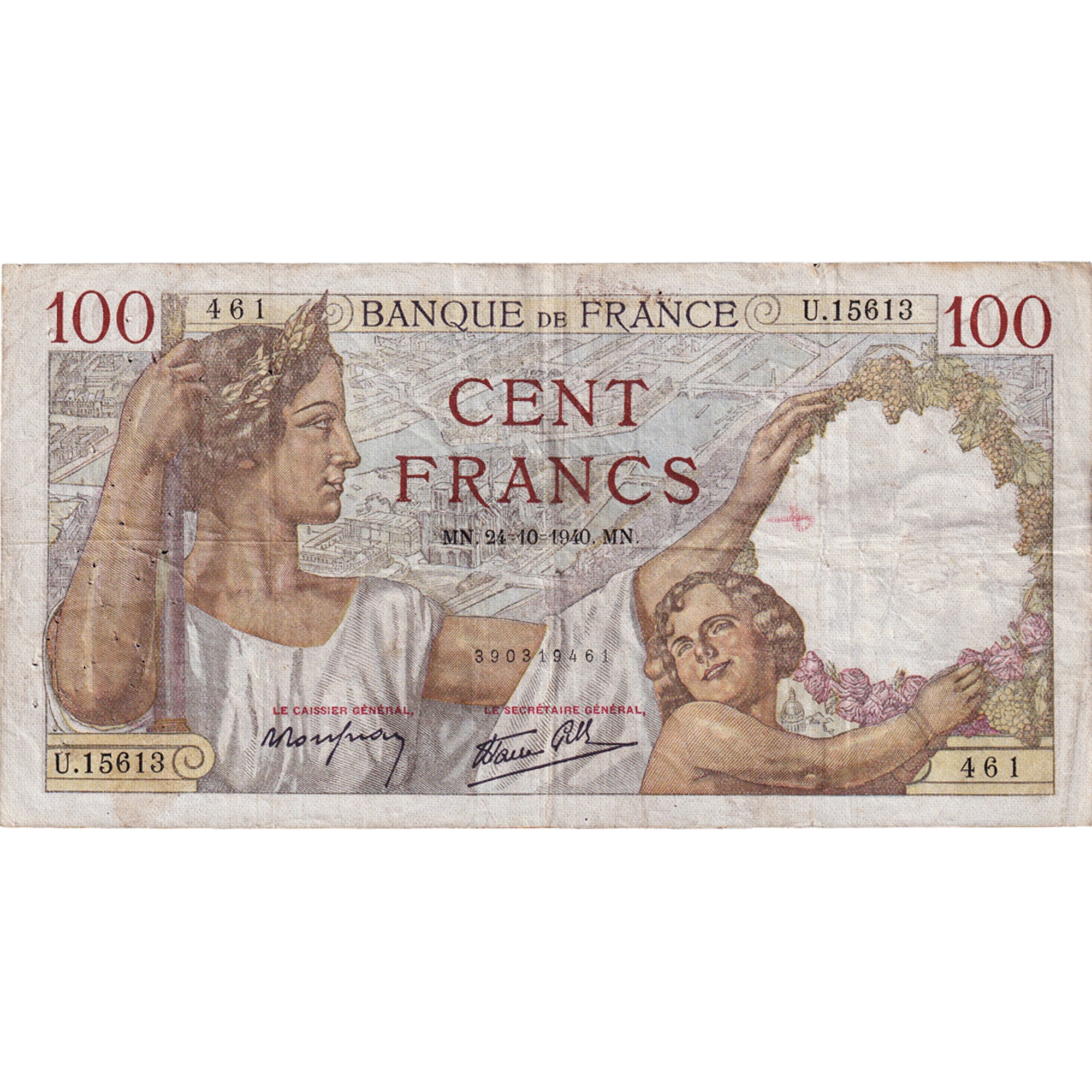 Francja, 100 Francs, Sully, 1940, U.15613, VF(30-35), Fayette:26.39, KM:94