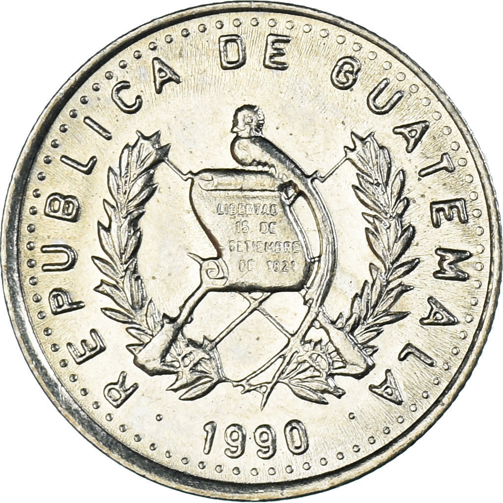 Monnaie, Guatemala, 5 Centavos, 1990