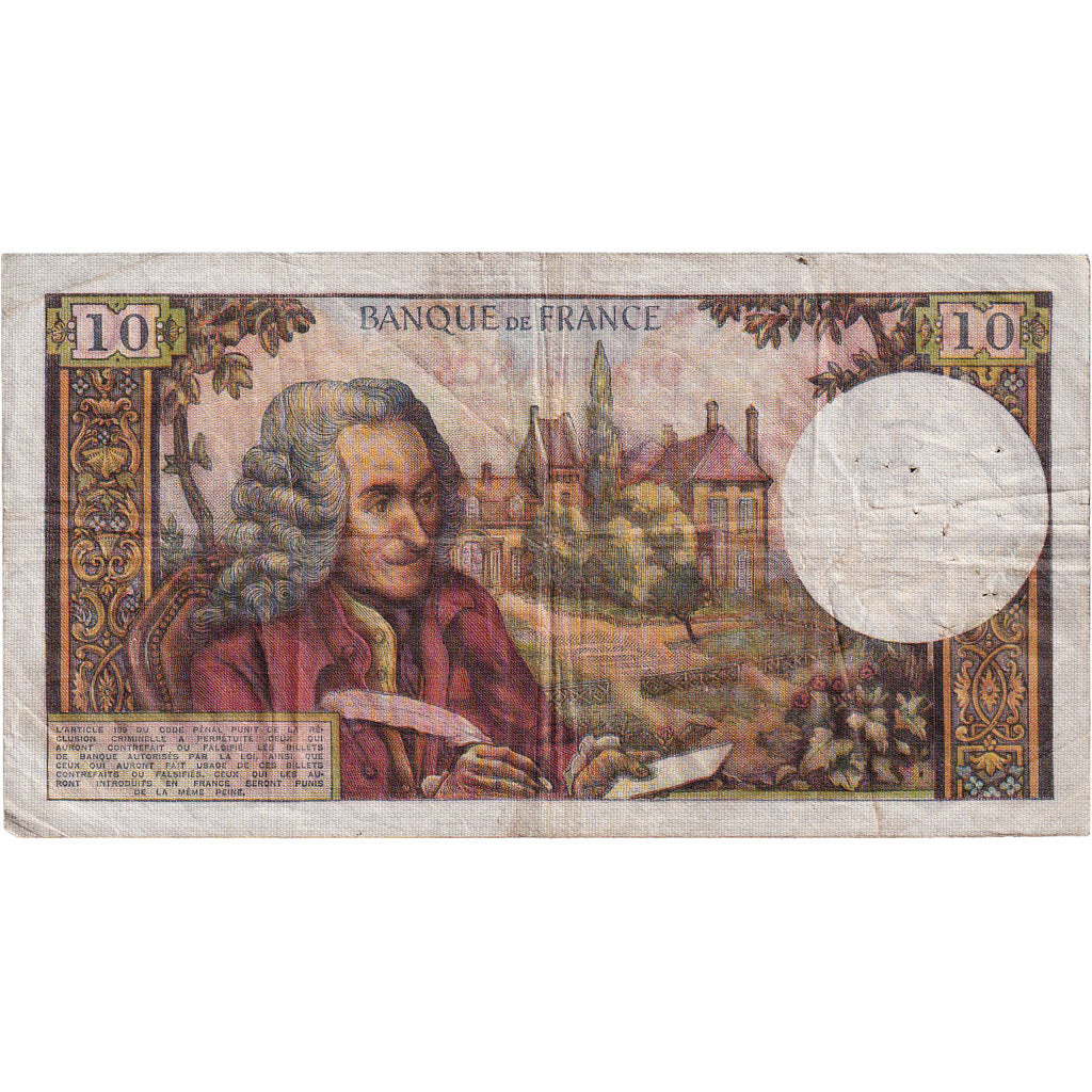 Frankreich, 10 Francs, Voltaire, 1970, W.560, S+, Fayette:62.42, KM:147d