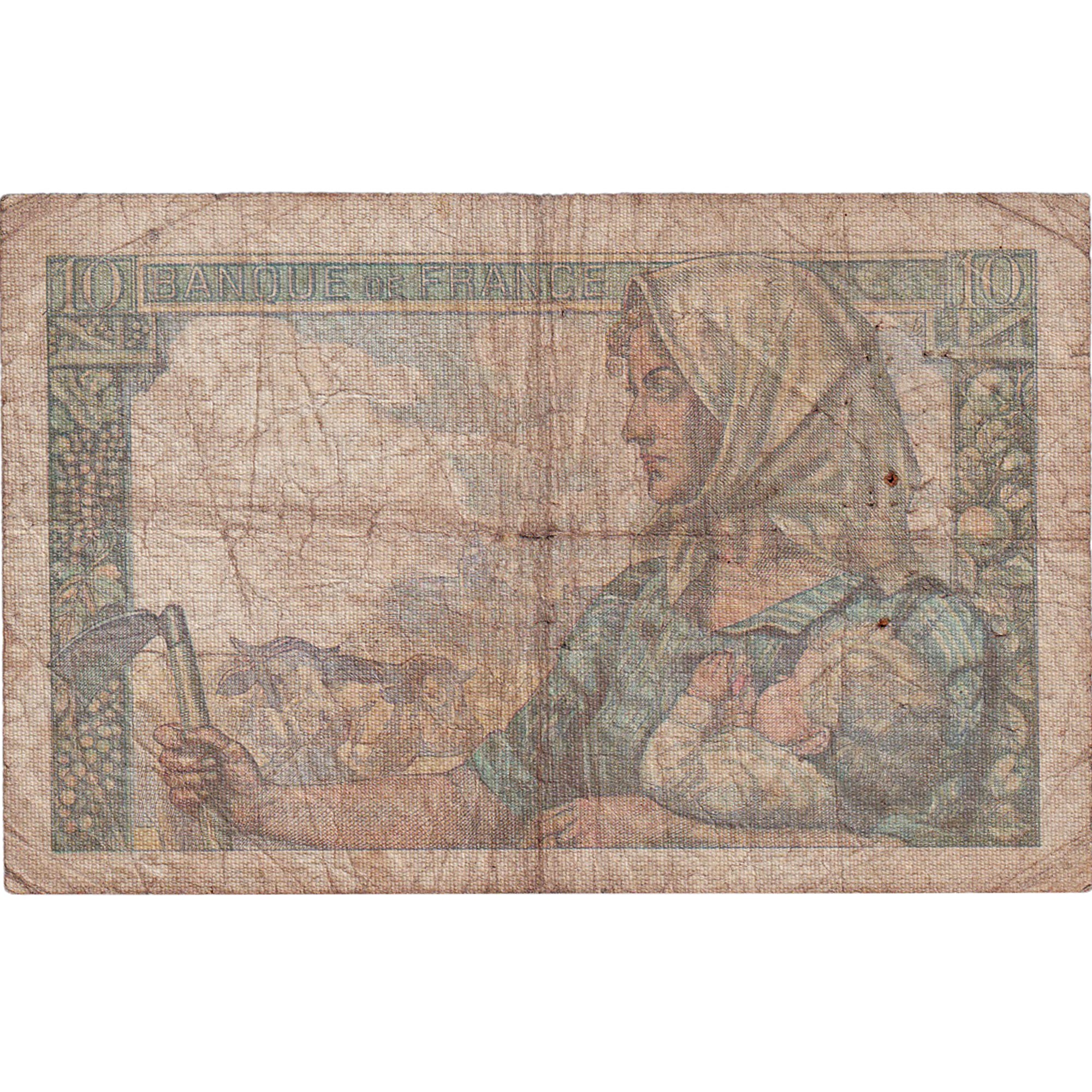 Frankrijk, 10 Francs, Mineur, 1943, B.38, TB, Fayette:8.7, KM:99b