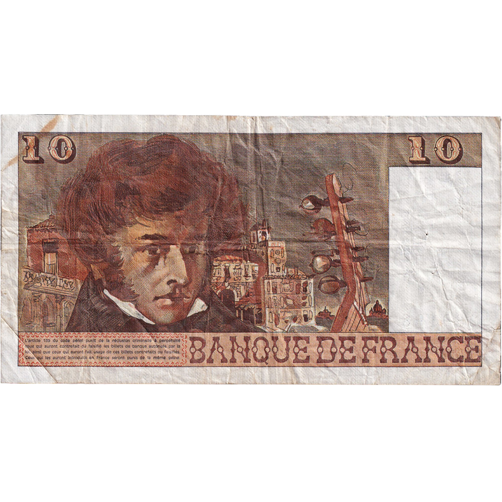 Francia, 10 Francs, Berlioz, 1977, W.299, BC+, Fayette:63.22, KM:150c