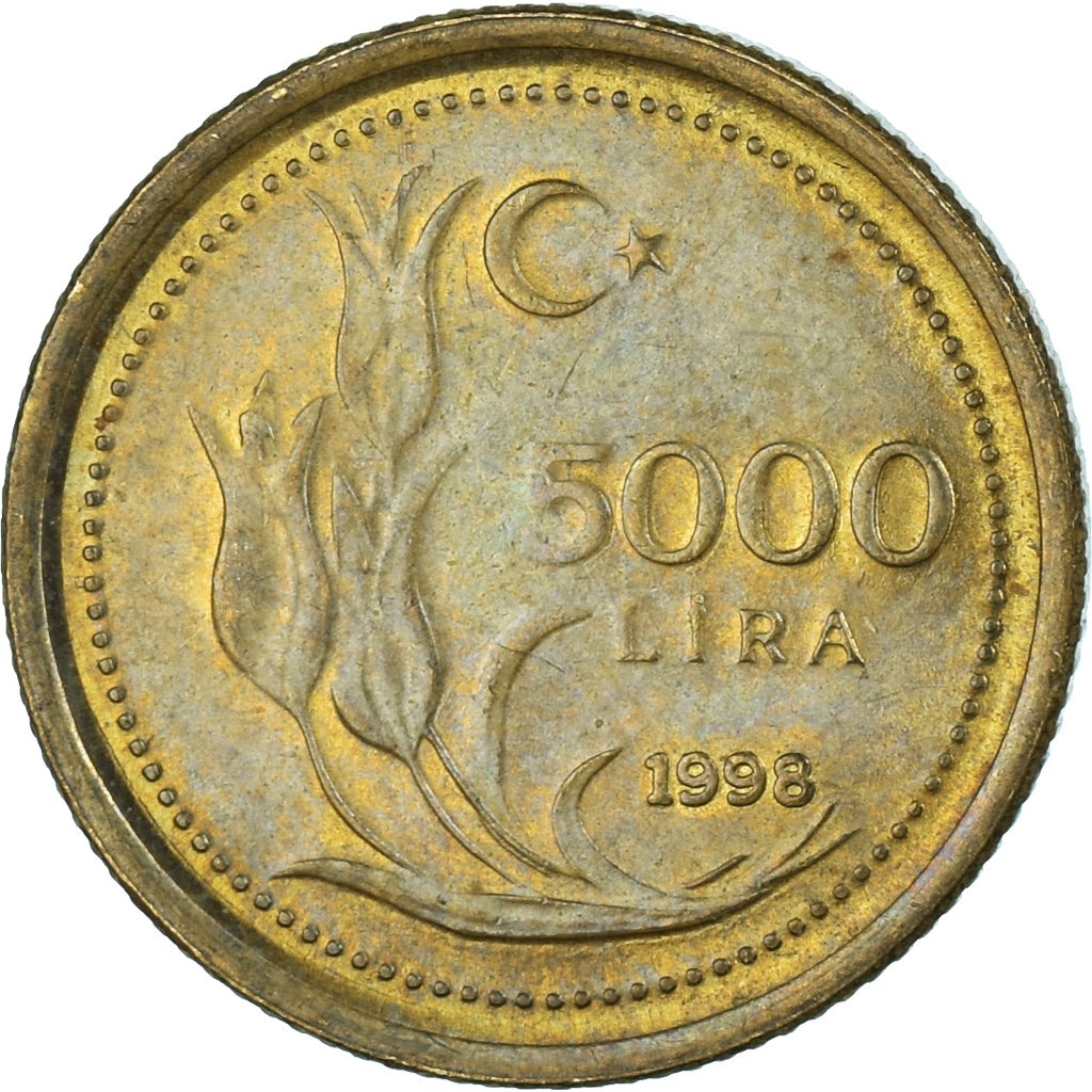 Münze, Türkei, 5000 Lira, 1998