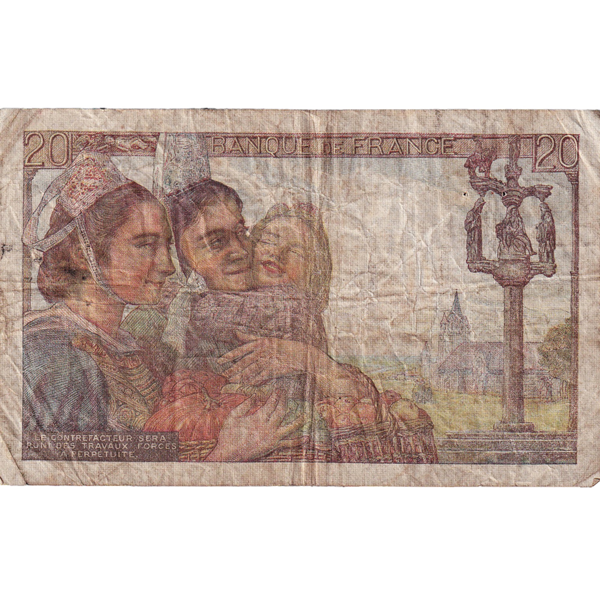 Francia, 20 Francs, Pêcheur, 1949, G.207, B, Fayette:13.14, KM:100c