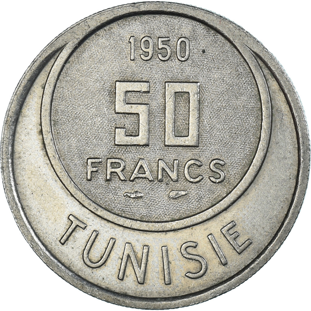 Moneta, Tunisia, 50 Francs, 1950