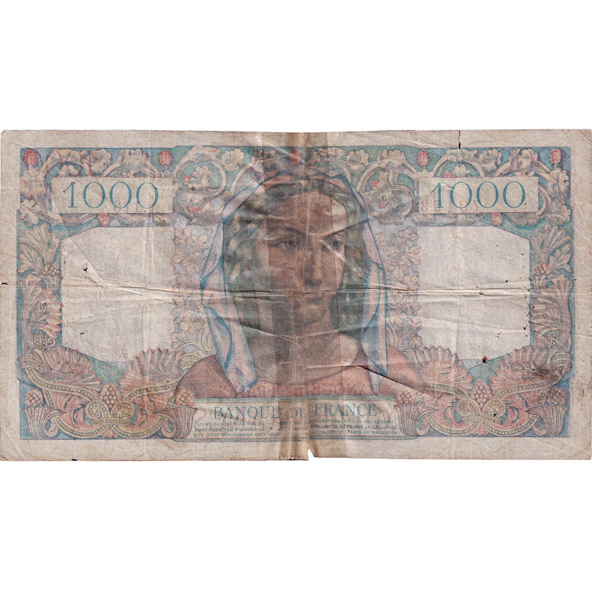 Francia, 1000 Francs, Minerve et Hercule, 1946, A.176, MB+, Fayette:41.10