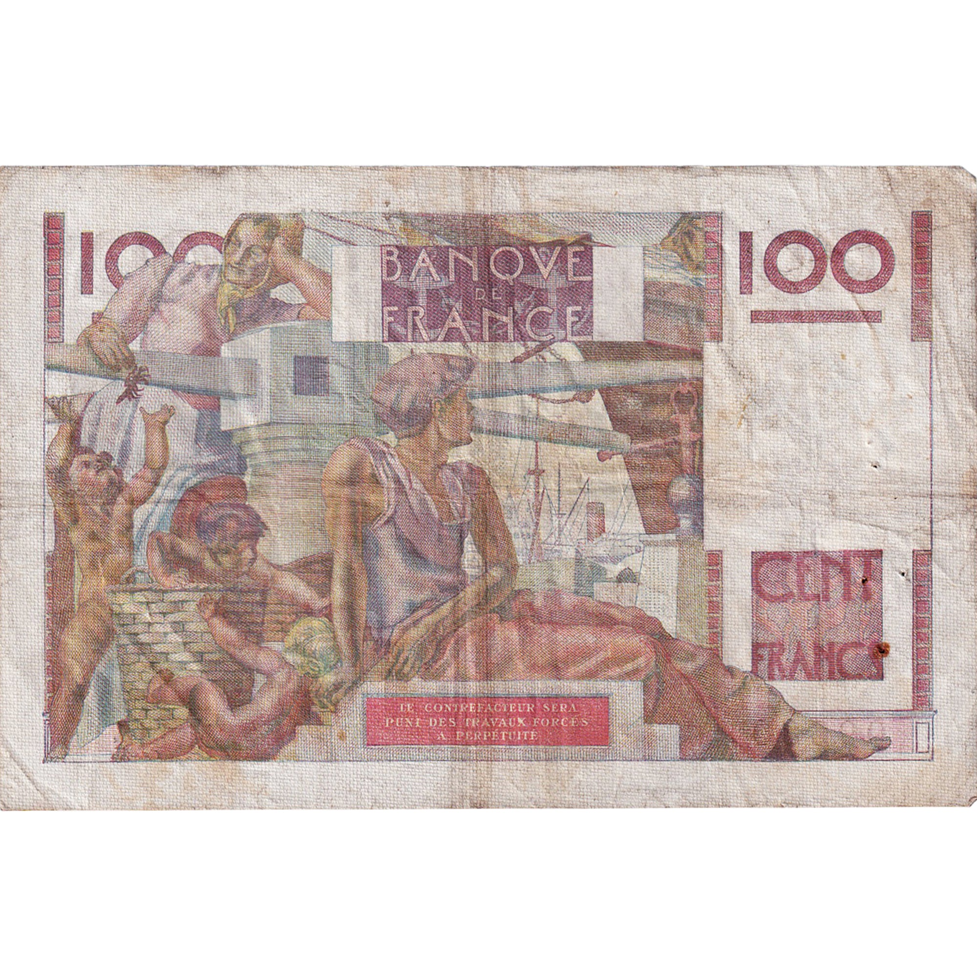 França, 100 Francs, Jeune Paysan, 1946, M.114, VF(20-25), Fayette:28.9, KM:128a