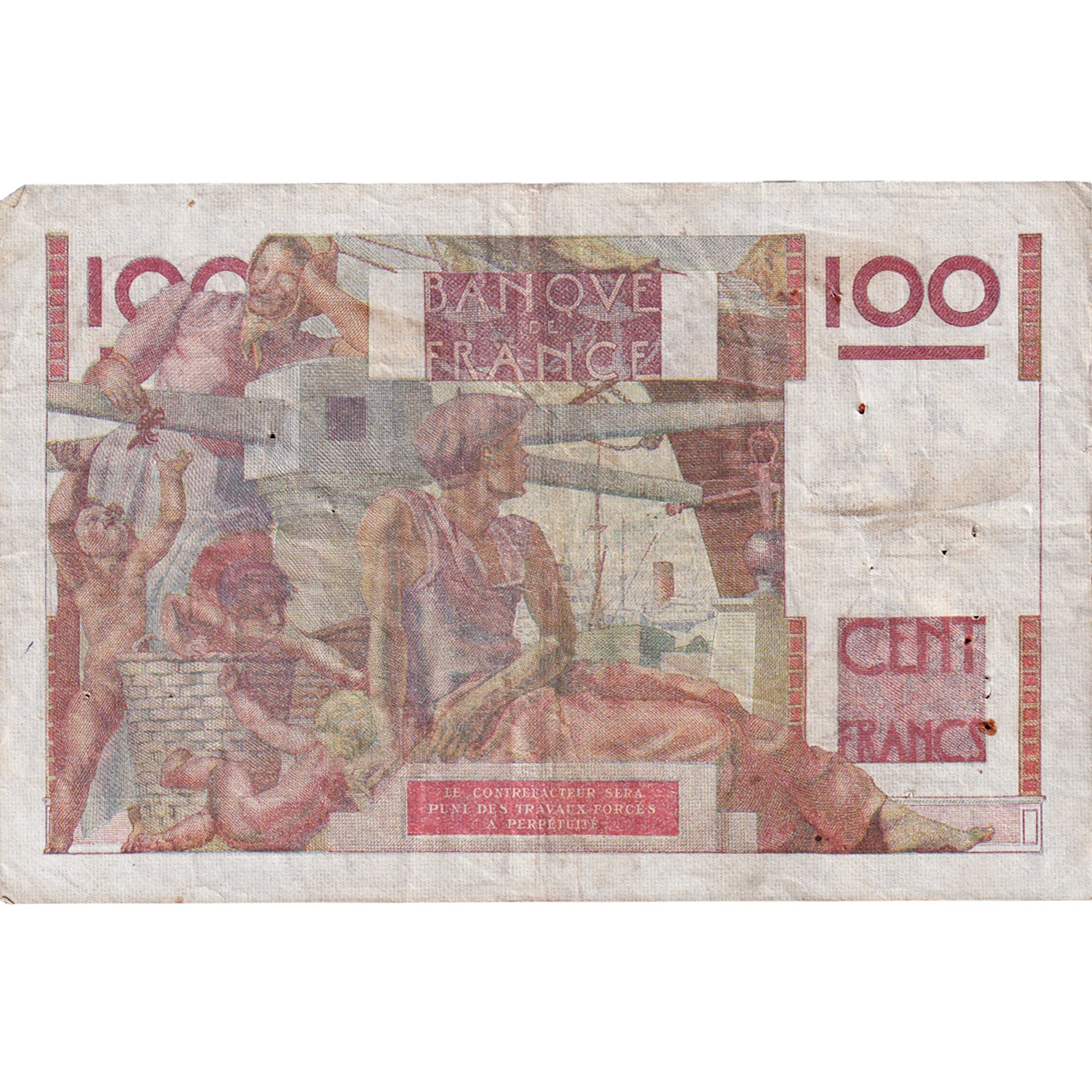 França, 100 Francs, Jeune Paysan, 1946, V.92, VF(20-25), Fayette:28.8, KM:128a
