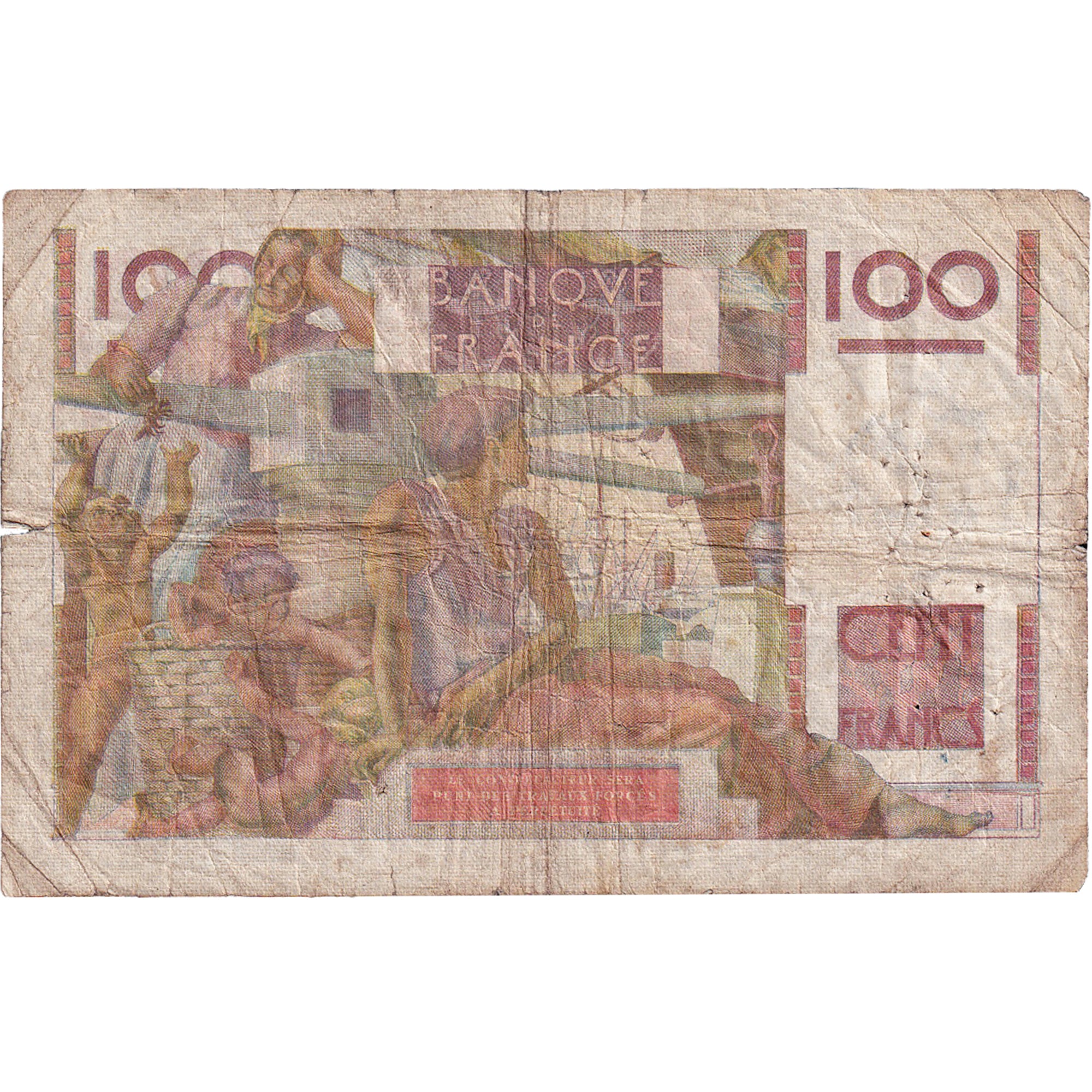 França, 100 Francs, Jeune Paysan, 1954, X.593, VF(20-25), Fayette:28.43