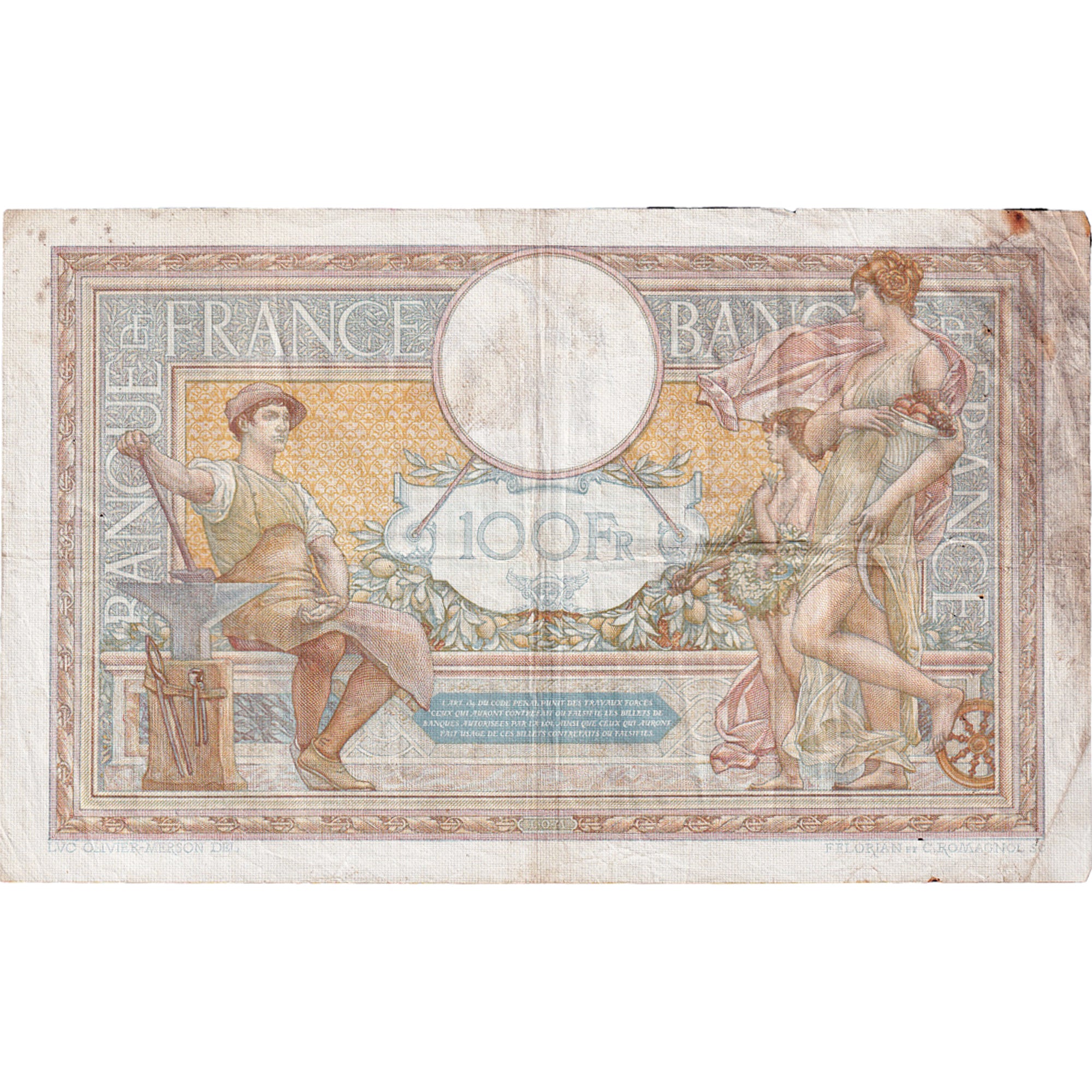 Francia, 100 Francs, Luc Olivier Merson, 1935, P.49633, BB, Fayette:24.14