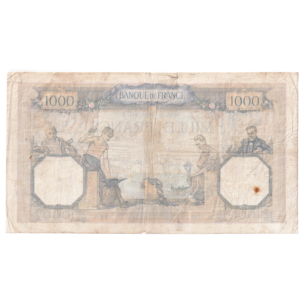 Frankreich, 1000 Francs, Cérès et Mercure, 1938, W.3166, SS, Fayette:38.9