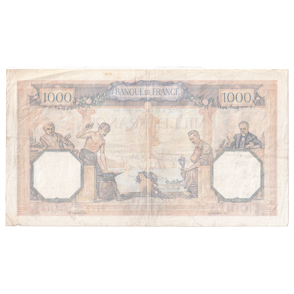 Frankreich, 1000 Francs, Cérès et Mercure, 1939, C.8364, SS, Fayette:38.39