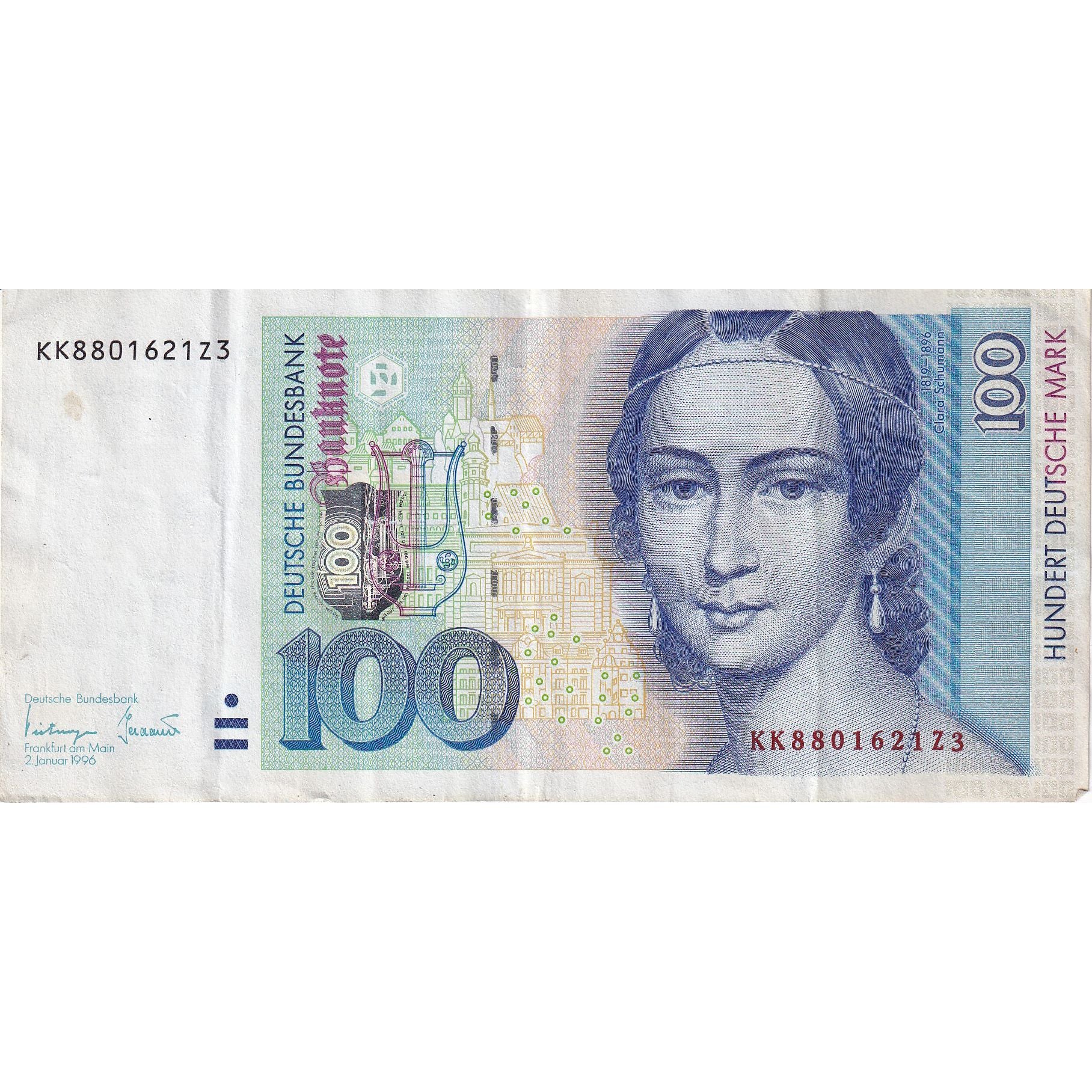 Banknot, Niemcy - RFN, 100 Deutsche Mark, 1996, 1996-01-02, KM:46, EF(40-45)