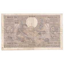 Banknote, Belgium, 100 Francs-20 Belgas, 1938, 1938-03-26, KM:107, EF(40-45)