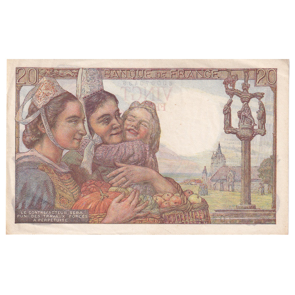 Frankreich, 20 Francs, Pêcheur, 1950, A.241, SS+, Fayette:13.17, KM:100d